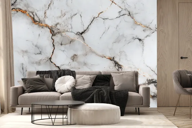 Fototapeta: Biały marmur kamienna tekstura tło