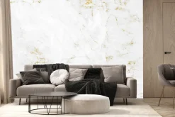 Fototapeta: Biały marmur ze złotymi liniami