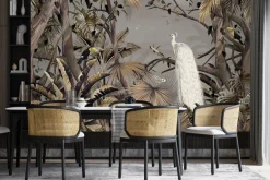 Fototapeta: Biały paw tukany i motyle w tropikalnej dżungli