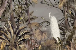 Fototapeta: Biały paw tukany i motyle w tropikalnej dżungli