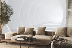 Fototapeta: Biały tunel 3d w stylu abstrakcyjnym