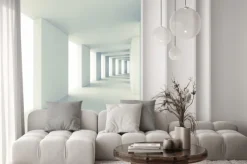 Fototapeta: Biały tunel z kolumnami 3d