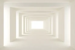 Fototapeta: Biały tunel z promieniami światła