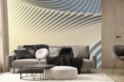 Fototapeta: Biały wzór paski futurystyczny tle. 3d renderowania ilustracji