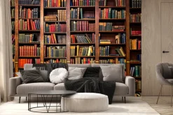 Fototapeta: Biblioteka pełna książek i ksiąg na półkach