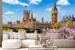 Fototapeta: Big ben i budynek parlamentu w londynie wiosną