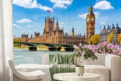 Fototapeta: Big ben i budynek parlamentu w londynie wiosną