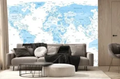 Fototapeta: Błękitna mapa świata