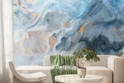 Fototapeta: Błękitno szary marmurowy wzór