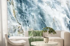 Fototapeta: Błękitno-biały marmur