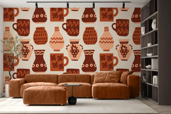 Fototapeta: Bogato zdobione gliniane dzbanki