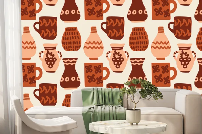 Fototapeta: Bogato zdobione gliniane dzbanki