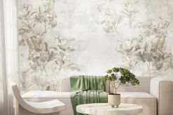 Fototapeta: Botaniczne liście na szarym tle