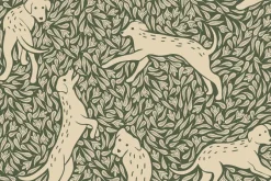 Fototapeta: Botaniczny wzór z psami z zielenią