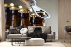 Fototapeta: Brown lodu zimnego piwa z butelki stary otwieracz