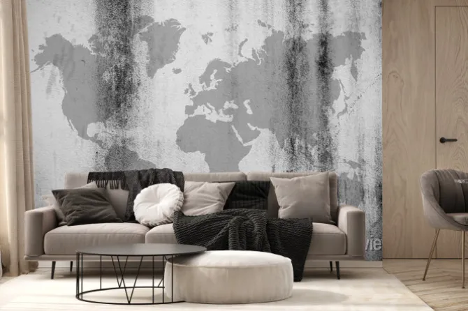 Fototapeta: Brudne ściany mapie