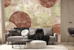 Fototapeta: Brązowe i zielona koła geometryczne