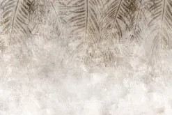 Fototapeta: Brązowe liście palmy na tle betonu w stylu loft