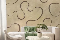 Fototapeta: Brązowe linie fal na teksturze