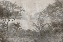 Fototapeta: Bujna leśna roślinność w szarości