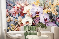 Fototapeta: Bujna roślinność kolorowych kwiatów