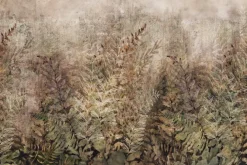 Fototapeta: Bujna roślinność z krzewami na dzikiej łące