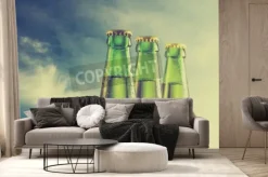 Fototapeta: Butelki piwa na plaży. filtr retro.