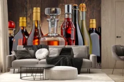 Fototapeta: Butelki z rozmaitych napojów alkoholowych
