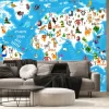 Fototapeta: Cartoon animal world map