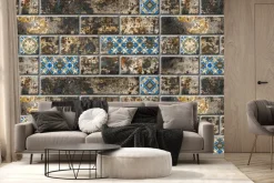 Fototapeta: Ceglana ściana z ornamentowymi wzorami