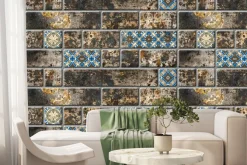 Fototapeta: Ceglana ściana z ornamentowymi wzorami