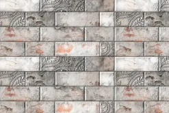 Fototapeta: Ceglana ściana z delikatnym ornamentem