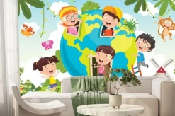 Fototapeta: Children having fun with earth