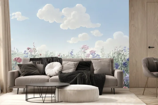 Fototapeta: Childrens painted colored wallpaper. colorful illustration of