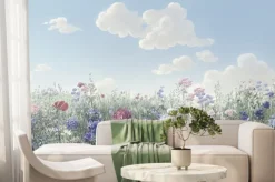 Fototapeta: Childrens painted colored wallpaper. colorful illustration of