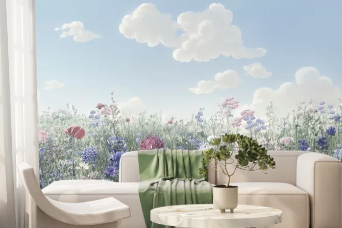 Fototapeta: Childrens painted colored wallpaper. colorful illustration of