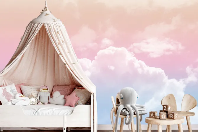 Fototapeta: Chmury na niebie w pastelowych barwach