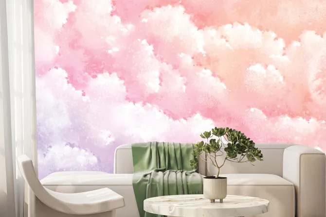 Fototapeta: Chmury na różowo fioletowym niebie