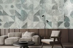 Fototapeta: Ściana z betonu w stylu grunge z ornamentami