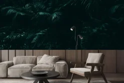 Fototapeta: Ciemna dżungla z egzotycznymi liśćmi