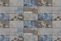 Fototapeta: Ciemne płytki z roślinnym motywem