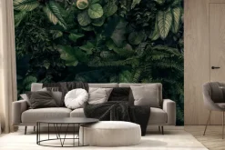 Fototapeta: Ciemnozielone liście botaniczne tło