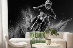 Fototapeta: Ścigający się motocyklista po torze