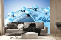 Fototapeta: Concepto de internet y trabajo en red con mapie del mundo