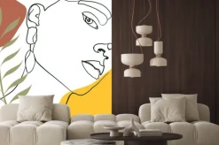 Fototapeta: Continuous line, drawing of woman face, fashion concept, woman