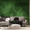Fototapeta: Countries name typography world map on military fabric texture