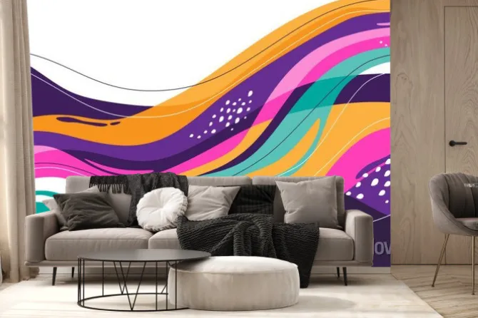 Fototapeta: Creative background wind and leaf with colorful for mural, print,