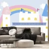 Fototapeta: Cute fresco with a magic castle and towers for a childs room.