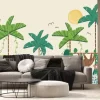 Fototapeta: Cute jungle wallpaper for kids. tropical seamless pattern. vector