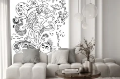 Fototapeta: Cute little girl otwierając magiczne pudełko z syrenka